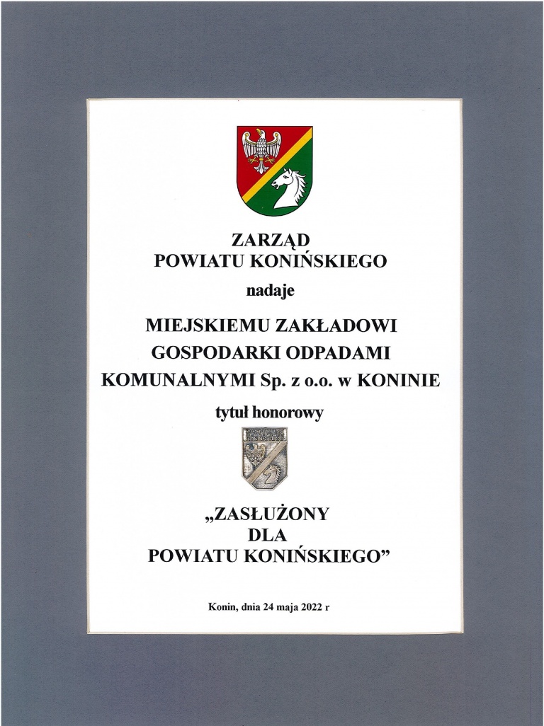 2022.06.04 Uroczystość Miejskiego Zakładu Gospodarki Odpadami Komunalnymi Sp. z o.o.