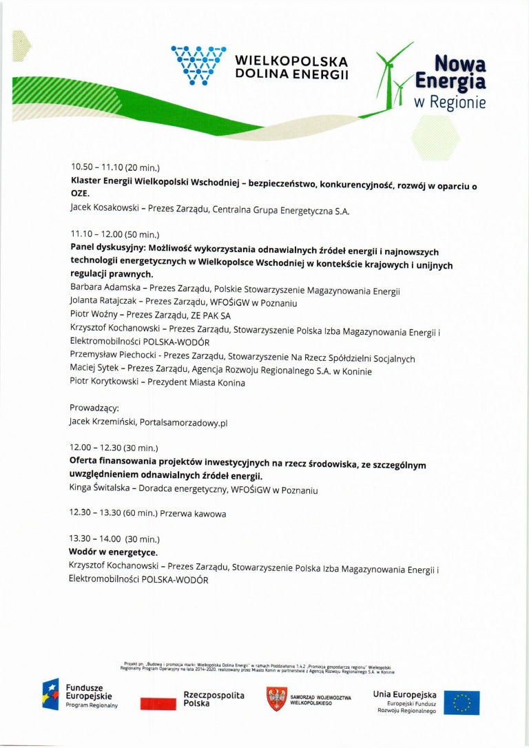 Agenda Targów OZE