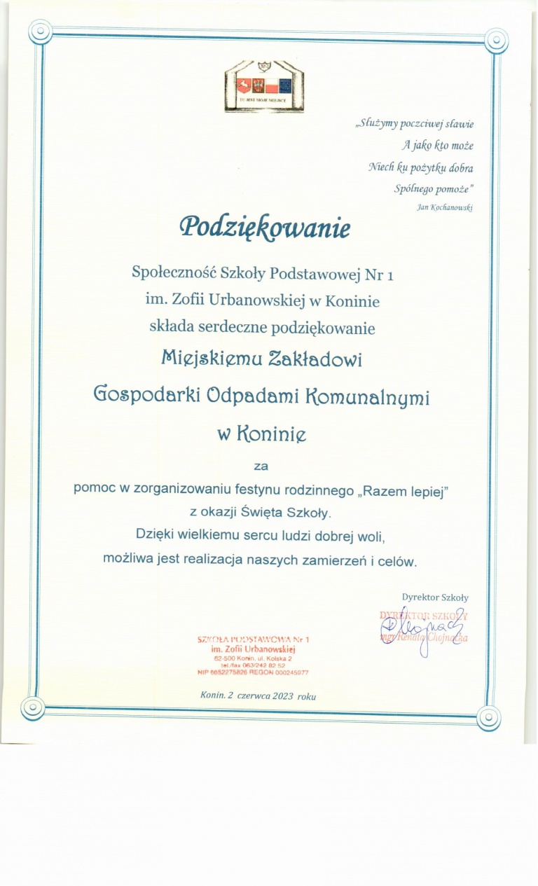 Podziękowania