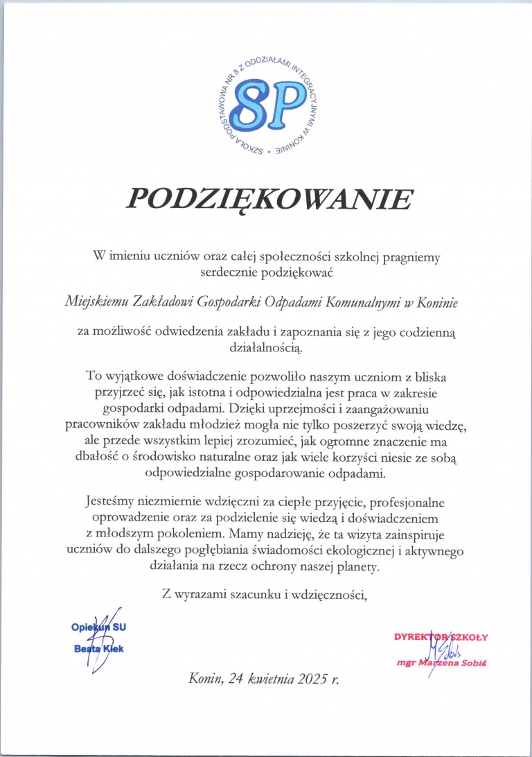 Podziękowania 2025